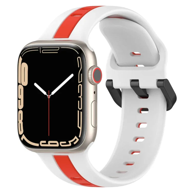 Dây đồng hồ silicone hai màu khóa vòng, Dành cho Apple Watch Ultra 49mm, Dành cho Apple Watch Series 8&7 45mm, Dành cho Apple Watch Series 8&7 41mm