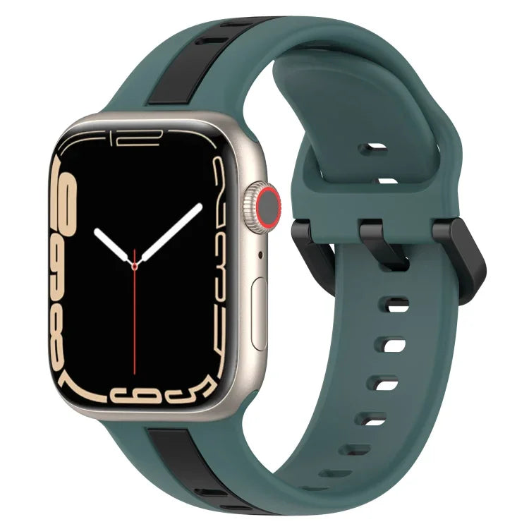 Dây đồng hồ silicone hai màu khóa vòng, Dành cho Apple Watch Ultra 49mm, Dành cho Apple Watch Series 8&7 45mm, Dành cho Apple Watch Series 8&7 41mm