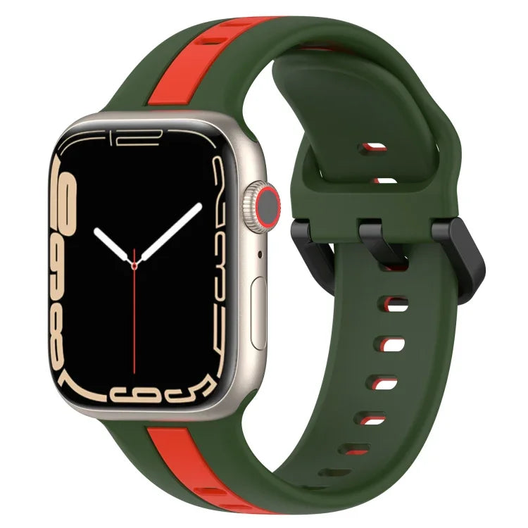 Dây đồng hồ silicone hai màu khóa vòng, Dành cho Apple Watch Ultra 49mm, Dành cho Apple Watch Series 8&7 45mm, Dành cho Apple Watch Series 8&7 41mm