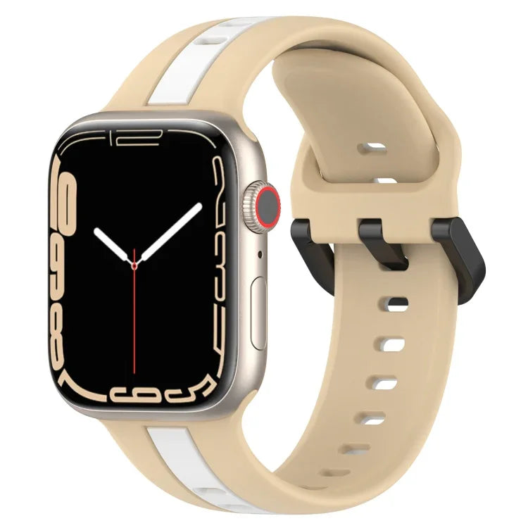 Dây đồng hồ silicone hai màu khóa vòng, Dành cho Apple Watch Ultra 49mm, Dành cho Apple Watch Series 8&7 45mm, Dành cho Apple Watch Series 8&7 41mm