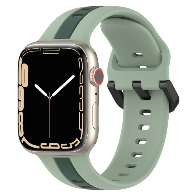Dây đồng hồ silicone hai màu khóa vòng, Dành cho Apple Watch Ultra 49mm, Dành cho Apple Watch Series 8&7 45mm, Dành cho Apple Watch Series 8&7 41mm