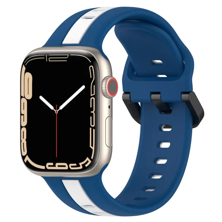 Dây đồng hồ silicone hai màu khóa vòng, Dành cho Apple Watch Ultra 49mm, Dành cho Apple Watch Series 8&7 45mm, Dành cho Apple Watch Series 8&7 41mm
