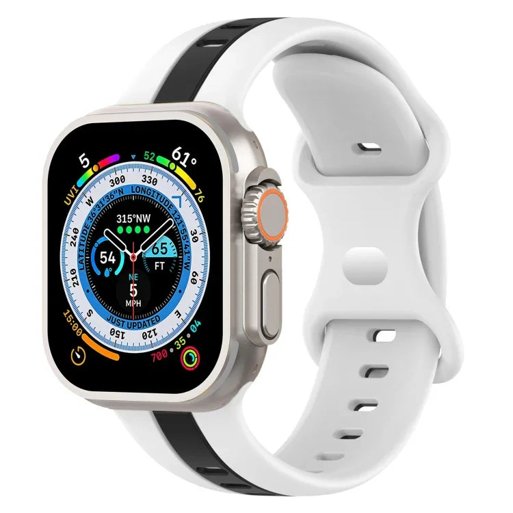 Dây đồng hồ silicone hai màu khóa bướm, Dành cho Apple Watch Ultra 49mm, Dành cho Apple Watch Series 8&7 45mm, Dành cho Apple Watch Series 8&7 41mm