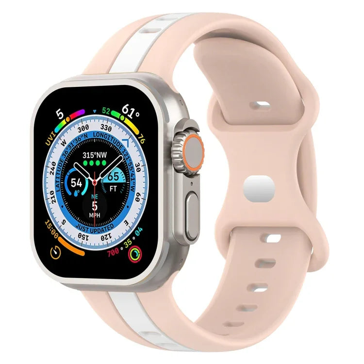Dây đồng hồ silicone hai màu khóa bướm, Dành cho Apple Watch Ultra 49mm, Dành cho Apple Watch Series 8&7 45mm, Dành cho Apple Watch Series 8&7 41mm