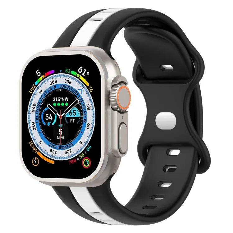Dây đồng hồ silicone hai màu khóa bướm, Dành cho Apple Watch Ultra 49mm, Dành cho Apple Watch Series 8&7 45mm, Dành cho Apple Watch Series 8&7 41mm