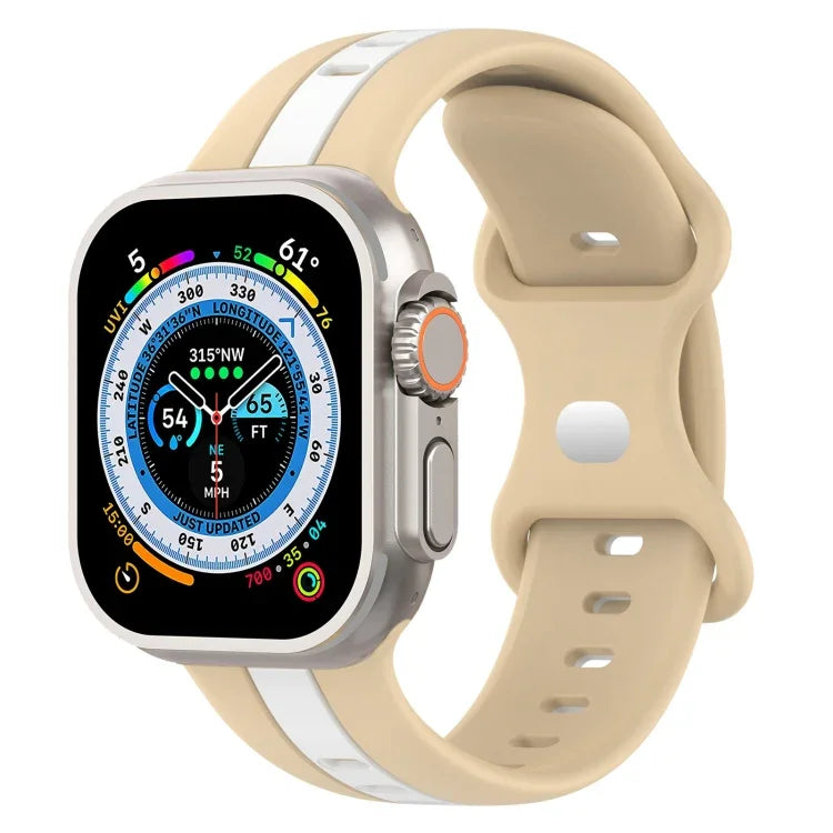 Dây đồng hồ silicone hai màu khóa bướm, Dành cho Apple Watch Ultra 49mm, Dành cho Apple Watch Series 8&7 45mm, Dành cho Apple Watch Series 8&7 41mm