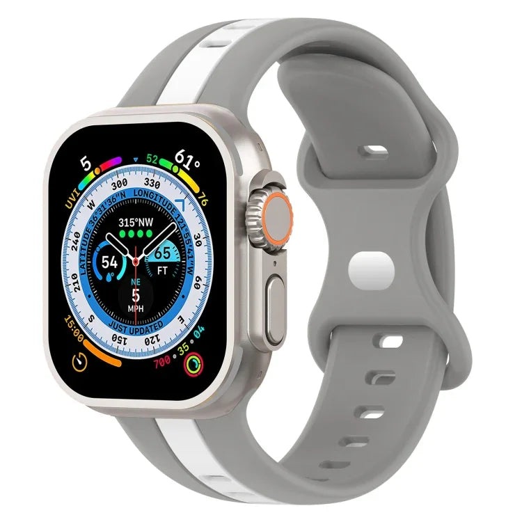 Dây đồng hồ silicone hai màu khóa bướm, Dành cho Apple Watch Ultra 49mm, Dành cho Apple Watch Series 8&7 45mm, Dành cho Apple Watch Series 8&7 41mm