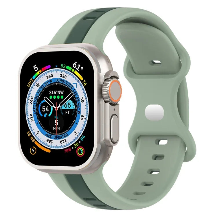 Dây đồng hồ silicone hai màu khóa bướm, Dành cho Apple Watch Ultra 49mm, Dành cho Apple Watch Series 8&7 45mm, Dành cho Apple Watch Series 8&7 41mm