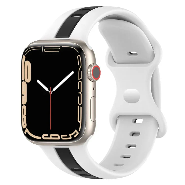 Dây đồng hồ silicone hai màu khóa bướm, Dành cho Apple Watch Ultra 49mm, Dành cho Apple Watch Series 8&7 45mm, Dành cho Apple Watch Series 8&7 41mm