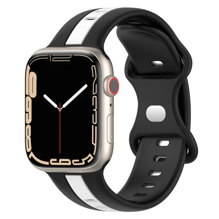 Dây đồng hồ silicone hai màu khóa bướm, Dành cho Apple Watch Ultra 49mm, Dành cho Apple Watch Series 8&7 45mm, Dành cho Apple Watch Series 8&7 41mm
