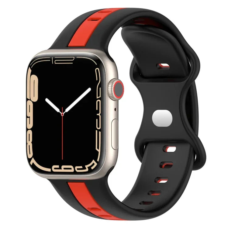 Dây đồng hồ silicone hai màu khóa bướm, Dành cho Apple Watch Ultra 49mm, Dành cho Apple Watch Series 8&7 45mm, Dành cho Apple Watch Series 8&7 41mm