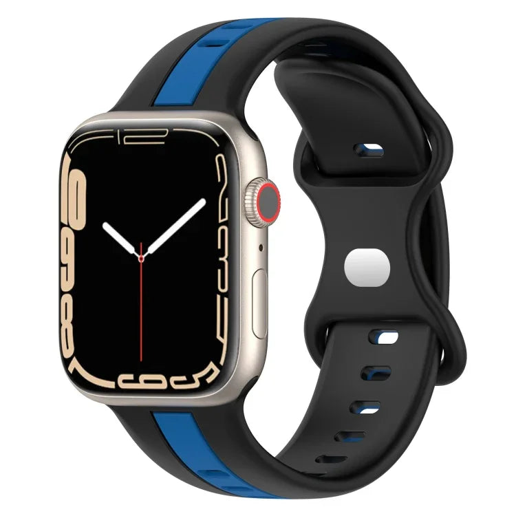 Dây đồng hồ silicone hai màu khóa bướm, Dành cho Apple Watch Ultra 49mm, Dành cho Apple Watch Series 8&7 45mm, Dành cho Apple Watch Series 8&7 41mm
