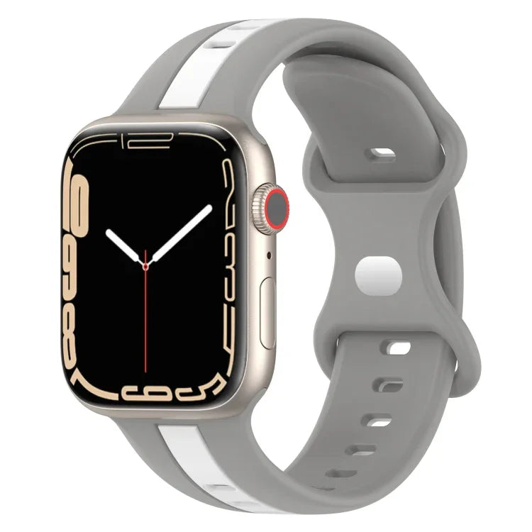 Dây đồng hồ silicone hai màu khóa bướm, Dành cho Apple Watch Ultra 49mm, Dành cho Apple Watch Series 8&7 45mm, Dành cho Apple Watch Series 8&7 41mm