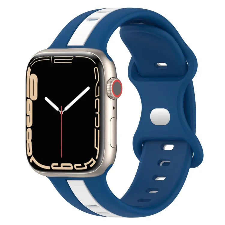 Dây đồng hồ silicone hai màu khóa bướm, Dành cho Apple Watch Ultra 49mm, Dành cho Apple Watch Series 8&7 45mm, Dành cho Apple Watch Series 8&7 41mm