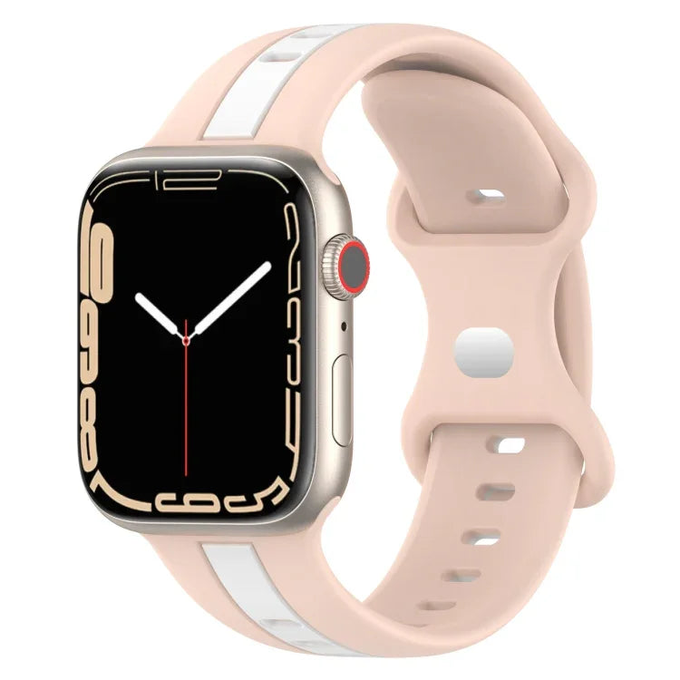 Dây đồng hồ silicone hai màu khóa bướm, Dành cho Apple Watch Ultra 49mm, Dành cho Apple Watch Series 8&7 45mm, Dành cho Apple Watch Series 8&7 41mm