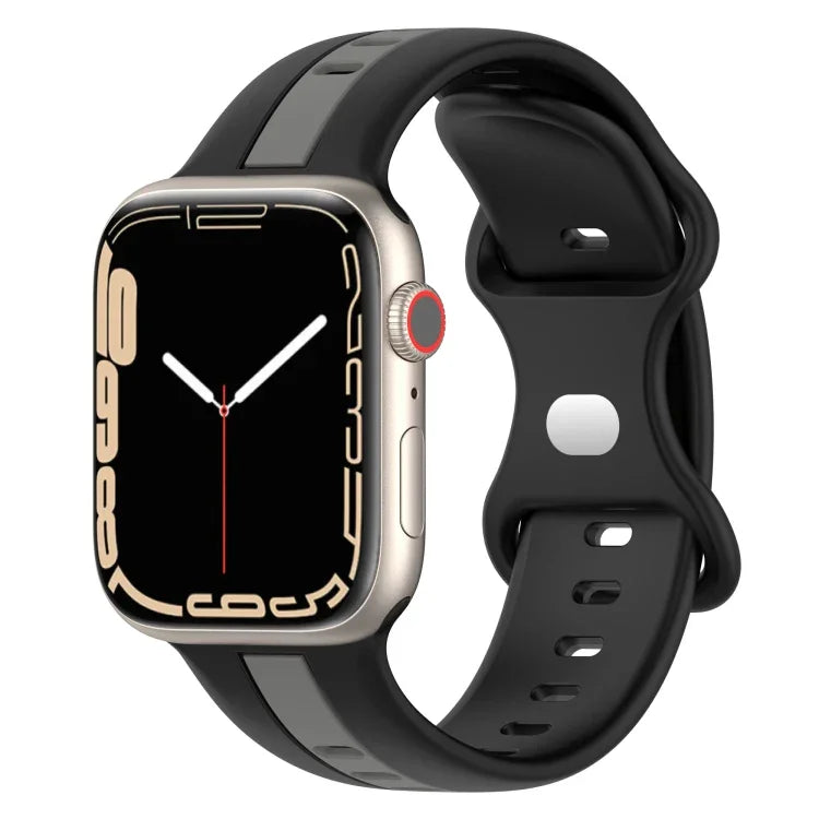 Dây đồng hồ silicone hai màu khóa bướm, Dành cho Apple Watch Ultra 49mm, Dành cho Apple Watch Series 8&7 45mm, Dành cho Apple Watch Series 8&7 41mm