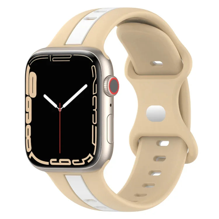 Dây đồng hồ silicone hai màu khóa bướm, Dành cho Apple Watch Ultra 49mm, Dành cho Apple Watch Series 8&7 45mm, Dành cho Apple Watch Series 8&7 41mm