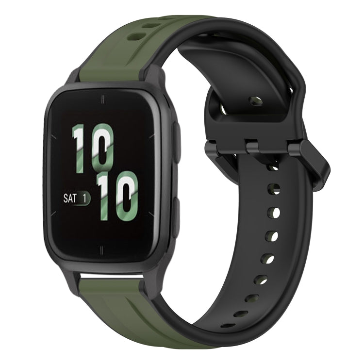 20mm Convex Loop Two-Color Silicone Watch Band, For Garmin Forerunner Sq2, For Garmin Forerunner Sq2 Music