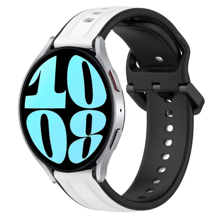 Dây đồng hồ silicone hai màu vòng lồi 20mm, cho Samsung Galaxy Watch 6 40mm, cho Samsung Galaxy Watch 6 Classic 43mm