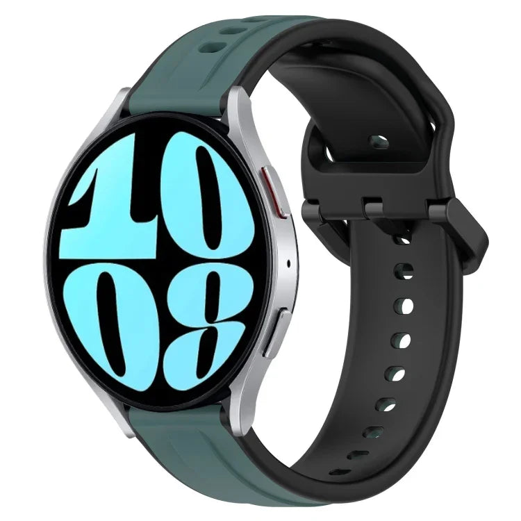 Dây đồng hồ silicone hai màu vòng lồi 20mm, cho Samsung Galaxy Watch 6 40mm, cho Samsung Galaxy Watch 6 Classic 43mm
