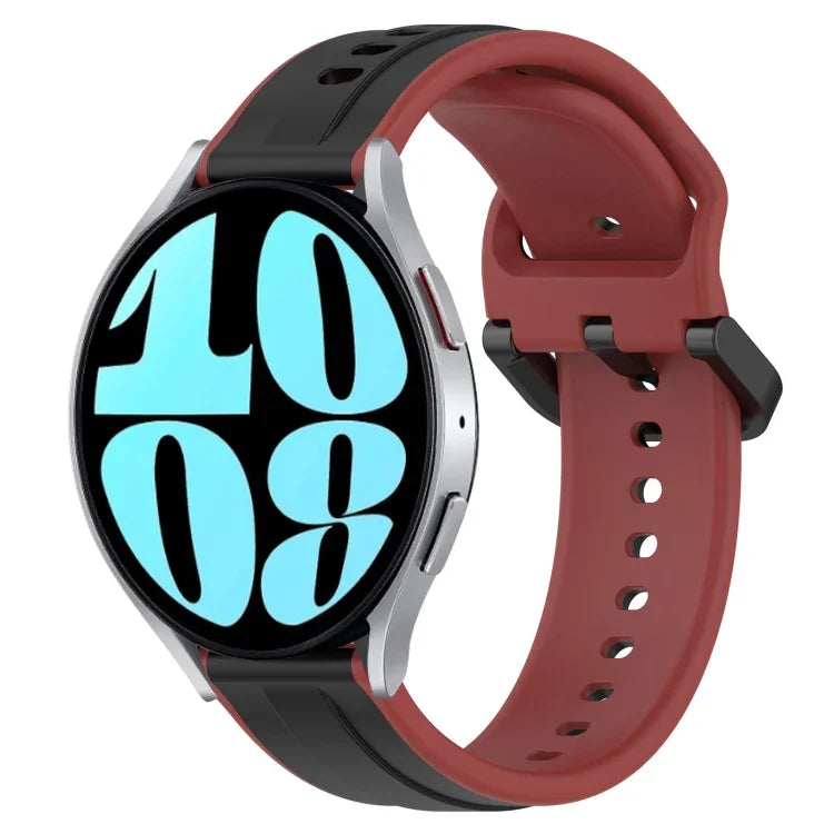 Dây đồng hồ silicone hai màu vòng lồi 20mm, cho Samsung Galaxy Watch 6 40mm, cho Samsung Galaxy Watch 6 Classic 43mm