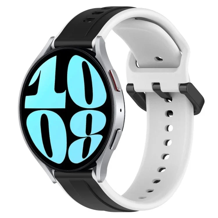 Dây đồng hồ silicone hai màu vòng lồi 20mm, cho Samsung Galaxy Watch 6 40mm, cho Samsung Galaxy Watch 6 Classic 43mm