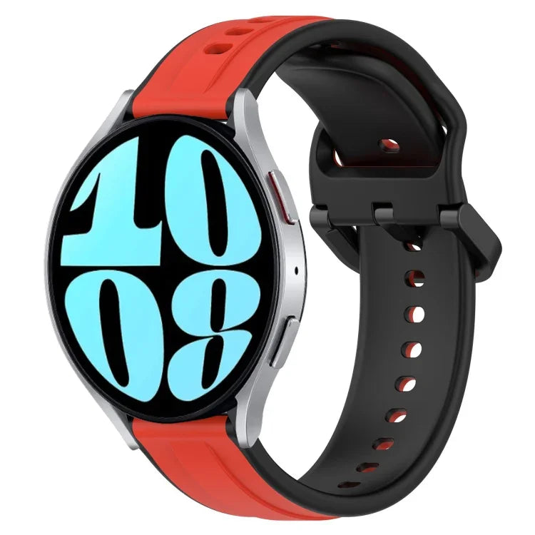 Dây đồng hồ silicone hai màu vòng lồi 20mm, cho Samsung Galaxy Watch 6 40mm, cho Samsung Galaxy Watch 6 Classic 43mm
