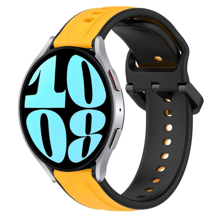 Dây đồng hồ silicone hai màu vòng lồi 20mm, cho Samsung Galaxy Watch 6 40mm, cho Samsung Galaxy Watch 6 Classic 43mm