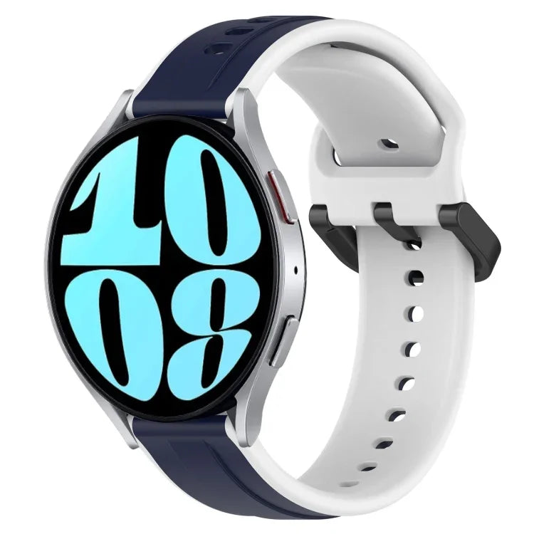 Dây đồng hồ silicone hai màu vòng lồi 20mm, cho Samsung Galaxy Watch 6 40mm, cho Samsung Galaxy Watch 6 Classic 43mm