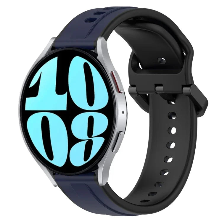 Dây đồng hồ silicone hai màu vòng lồi 20mm, cho Samsung Galaxy Watch 6 40mm, cho Samsung Galaxy Watch 6 Classic 43mm