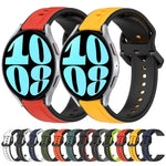 Dây đồng hồ silicone hai màu vòng lồi 20mm, cho Samsung Galaxy Watch 6 40mm, cho Samsung Galaxy Watch 6 Classic 43mm