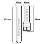 Dây đồng hồ silicone hai màu vòng lồi 20mm, cho Samsung Galaxy Watch 6 40mm, cho Samsung Galaxy Watch 6 Classic 43mm