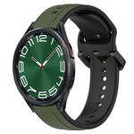 Dây đồng hồ silicone hai màu vòng lồi 20mm, cho Samsung Galaxy Watch 6 40mm, cho Samsung Galaxy Watch 6 Classic 43mm