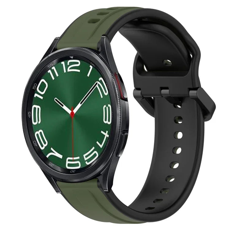 Dây đồng hồ silicone hai màu vòng lồi 20mm, cho Samsung Galaxy Watch 6 40mm, cho Samsung Galaxy Watch 6 Classic 43mm