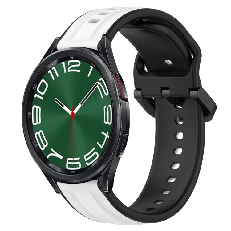 Dây đồng hồ silicone hai màu vòng lồi 20mm, cho Samsung Galaxy Watch 6 40mm, cho Samsung Galaxy Watch 6 Classic 43mm