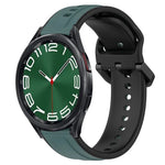 Dây đồng hồ silicone hai màu vòng lồi 20mm, cho Samsung Galaxy Watch 6 40mm, cho Samsung Galaxy Watch 6 Classic 43mm