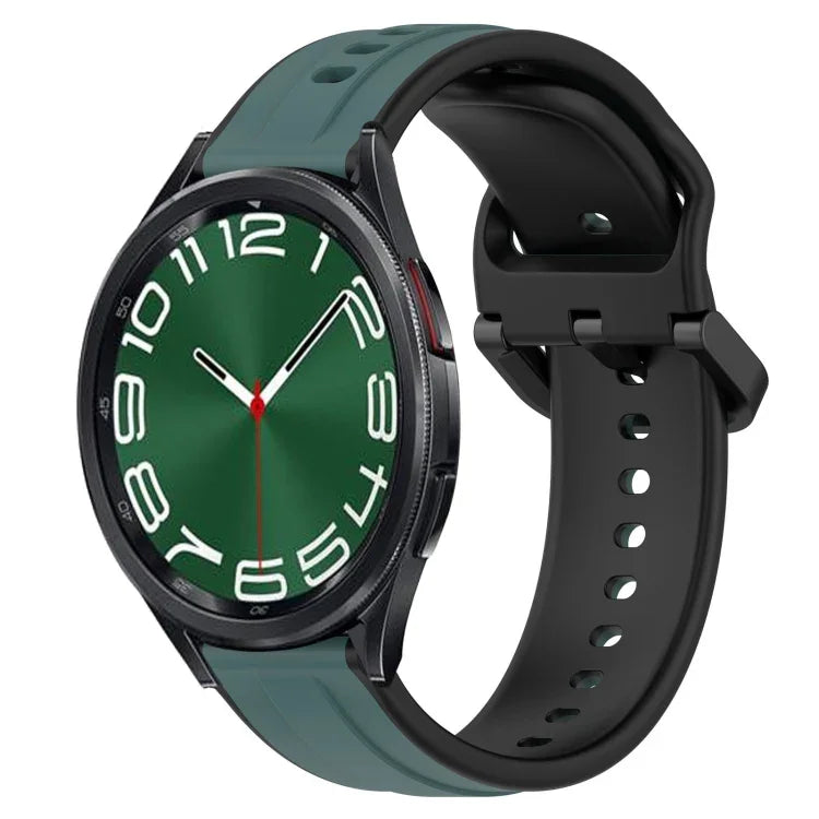 Dây đồng hồ silicone hai màu vòng lồi 20mm, cho Samsung Galaxy Watch 6 40mm, cho Samsung Galaxy Watch 6 Classic 43mm