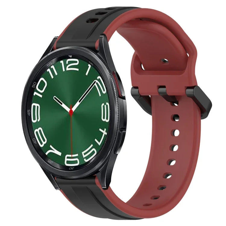 Dây đồng hồ silicone hai màu vòng lồi 20mm, cho Samsung Galaxy Watch 6 40mm, cho Samsung Galaxy Watch 6 Classic 43mm