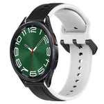 Dây đồng hồ silicone hai màu vòng lồi 20mm, cho Samsung Galaxy Watch 6 40mm, cho Samsung Galaxy Watch 6 Classic 43mm