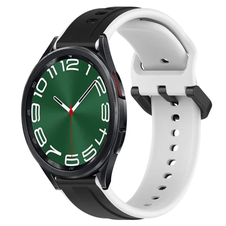 Dây đồng hồ silicone hai màu vòng lồi 20mm, cho Samsung Galaxy Watch 6 40mm, cho Samsung Galaxy Watch 6 Classic 43mm