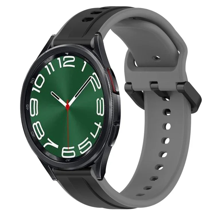 Dây đồng hồ silicone hai màu vòng lồi 20mm, cho Samsung Galaxy Watch 6 40mm, cho Samsung Galaxy Watch 6 Classic 43mm