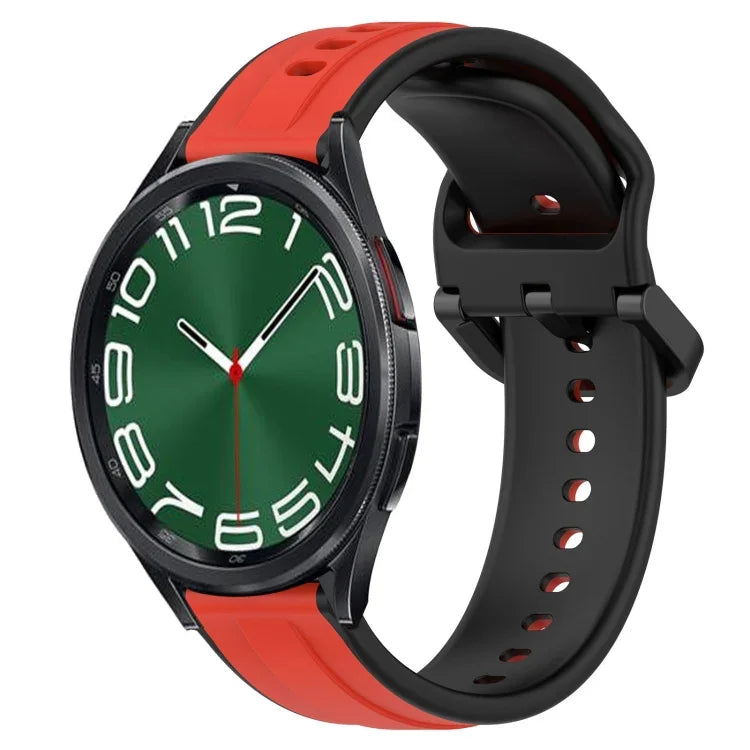 Dây đồng hồ silicone hai màu vòng lồi 20mm, cho Samsung Galaxy Watch 6 40mm, cho Samsung Galaxy Watch 6 Classic 43mm