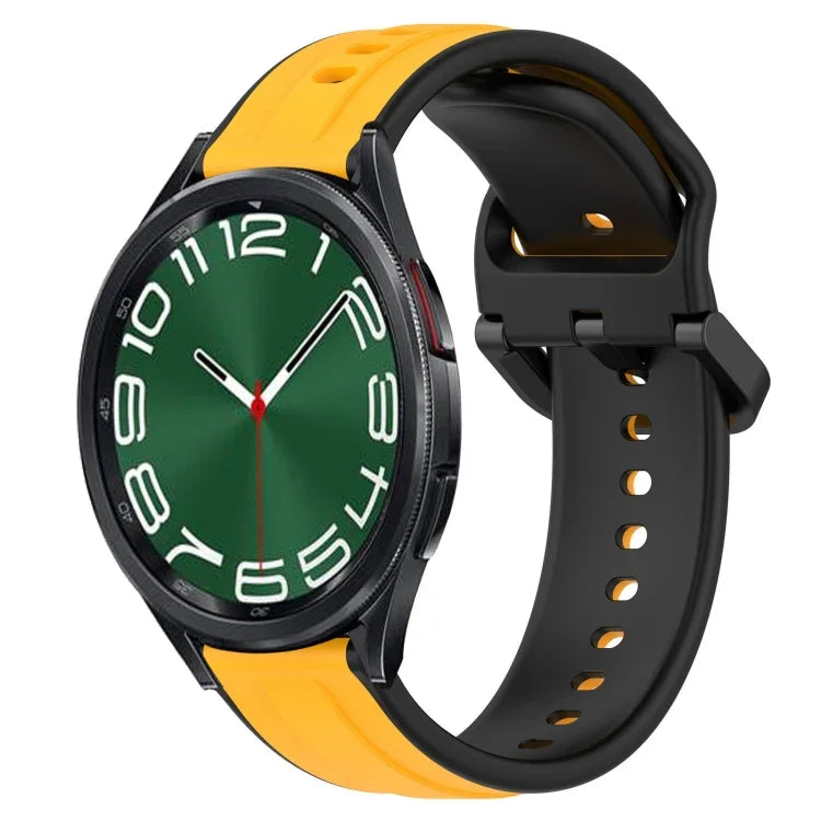 Dây đồng hồ silicone hai màu vòng lồi 20mm, cho Samsung Galaxy Watch 6 40mm, cho Samsung Galaxy Watch 6 Classic 43mm