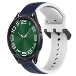 Dây đồng hồ silicone hai màu vòng lồi 20mm, cho Samsung Galaxy Watch 6 40mm, cho Samsung Galaxy Watch 6 Classic 43mm