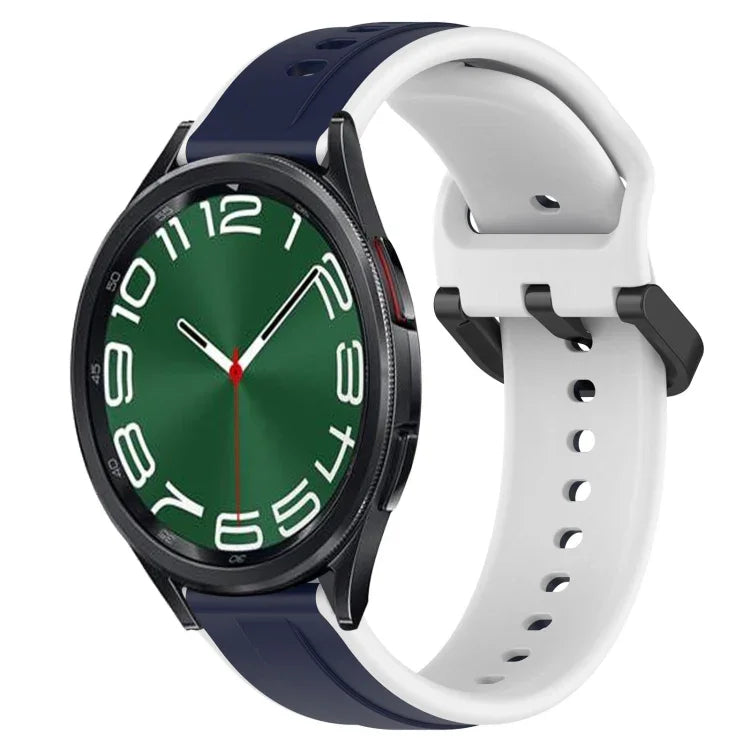 Dây đồng hồ silicone hai màu vòng lồi 20mm, cho Samsung Galaxy Watch 6 40mm, cho Samsung Galaxy Watch 6 Classic 43mm