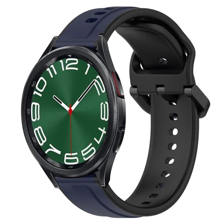 Dây đồng hồ silicone hai màu vòng lồi 20mm, cho Samsung Galaxy Watch 6 40mm, cho Samsung Galaxy Watch 6 Classic 43mm