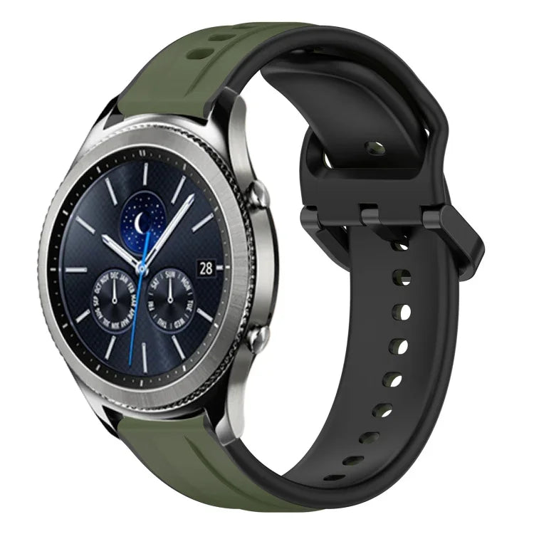 Dây đồng hồ silicone hai màu vòng lồi 22mm, cho Samsung Galaxy Watch3 45mm, cho Samsung Galaxy Watch 46mm, cho Samsung Gear S3 Classic, cho Samsung Gear S3 Frontier