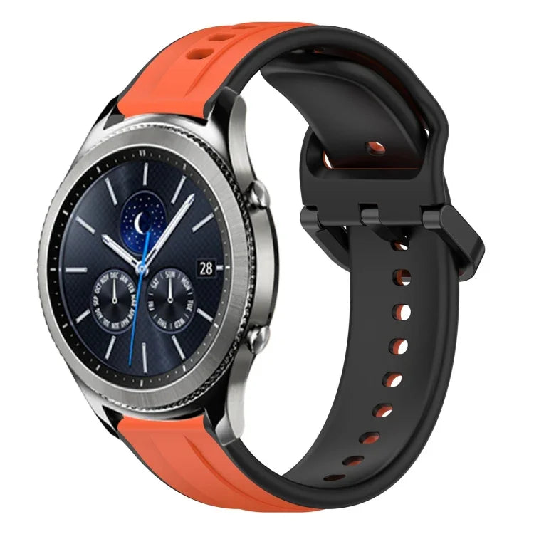 Dây đồng hồ silicone hai màu vòng lồi 22mm, cho Samsung Galaxy Watch3 45mm, cho Samsung Galaxy Watch 46mm, cho Samsung Gear S3 Classic, cho Samsung Gear S3 Frontier