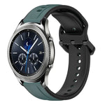 Dây đồng hồ silicone hai màu vòng lồi 22mm, cho Samsung Galaxy Watch3 45mm, cho Samsung Galaxy Watch 46mm, cho Samsung Gear S3 Classic, cho Samsung Gear S3 Frontier