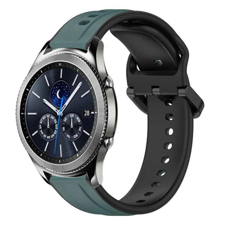 Dây đồng hồ silicone hai màu vòng lồi 22mm, cho Samsung Galaxy Watch3 45mm, cho Samsung Galaxy Watch 46mm, cho Samsung Gear S3 Classic, cho Samsung Gear S3 Frontier